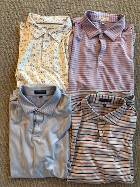 LOT of 4 PETER MILLAR Mens Large polos